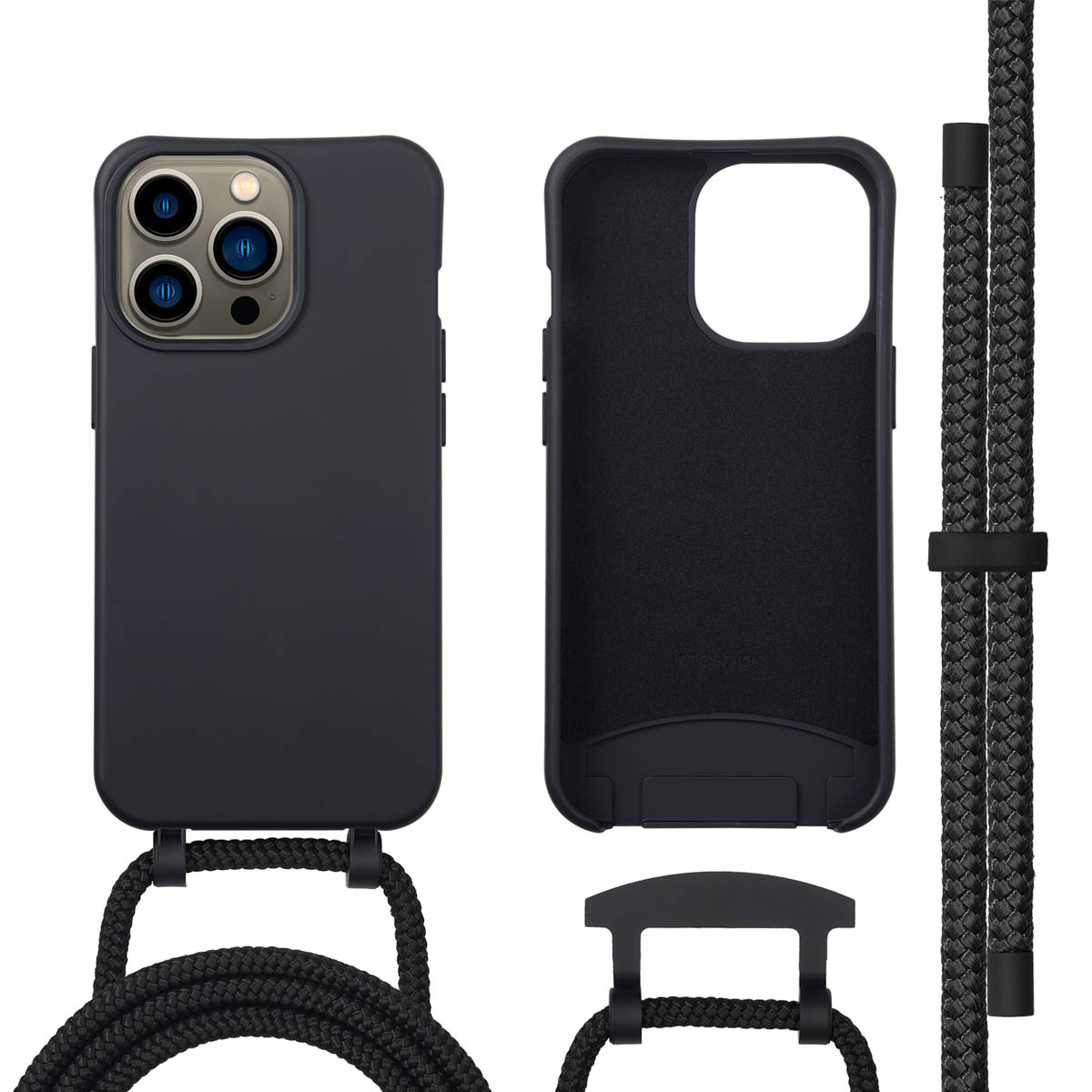 imoshion Color Backcover mit abnehmbarem Handykette und MagSafe für das Apple iPhone 13 Pro - Schwarz