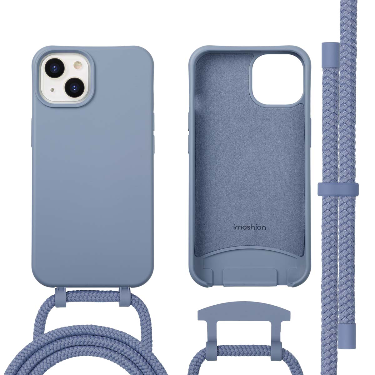 imoshion Color Backcover mit abnehmbarem Handykette und MagSafe für das Apple iPhone 14 - Ash Blue