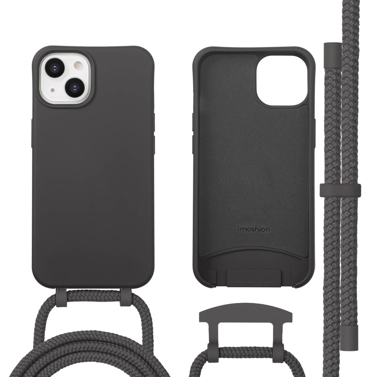 imoshion Color Backcover mit abnehmbarem Handykette und MagSafe für das Apple iPhone 14 - Black Coffee