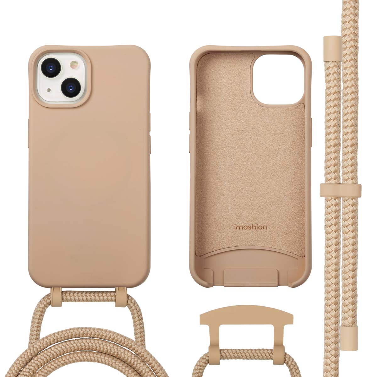 imoshion Color Backcover mit abnehmbarem Handykette und MagSafe für das Apple iPhone 14 - Nude