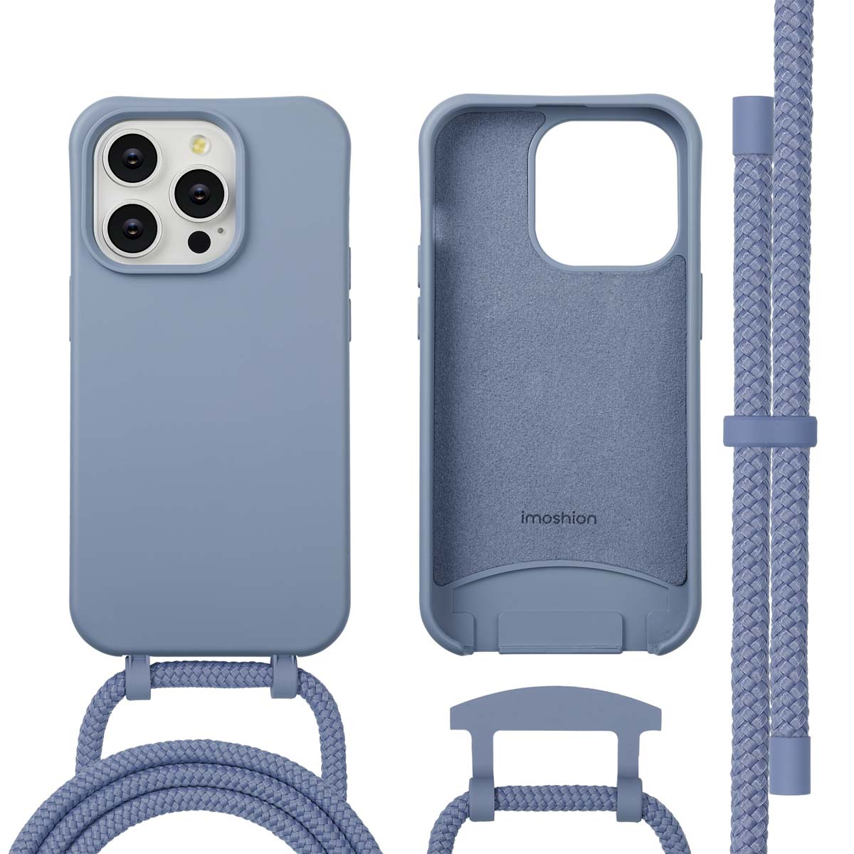 imoshion Color Backcover mit abnehmbarem Handykette und MagSafe für das Apple iPhone 14 Pro - Ash Blue