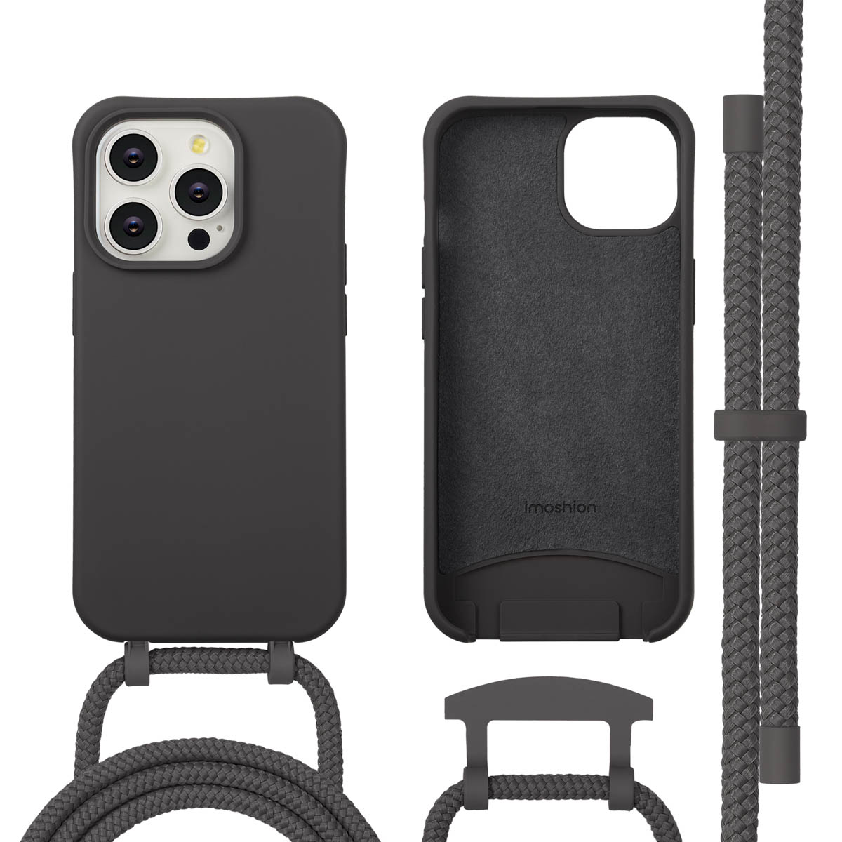 imoshion Color Backcover mit abnehmbarem Handykette und MagSafe für das Apple iPhone 14 Pro - Black Coffee