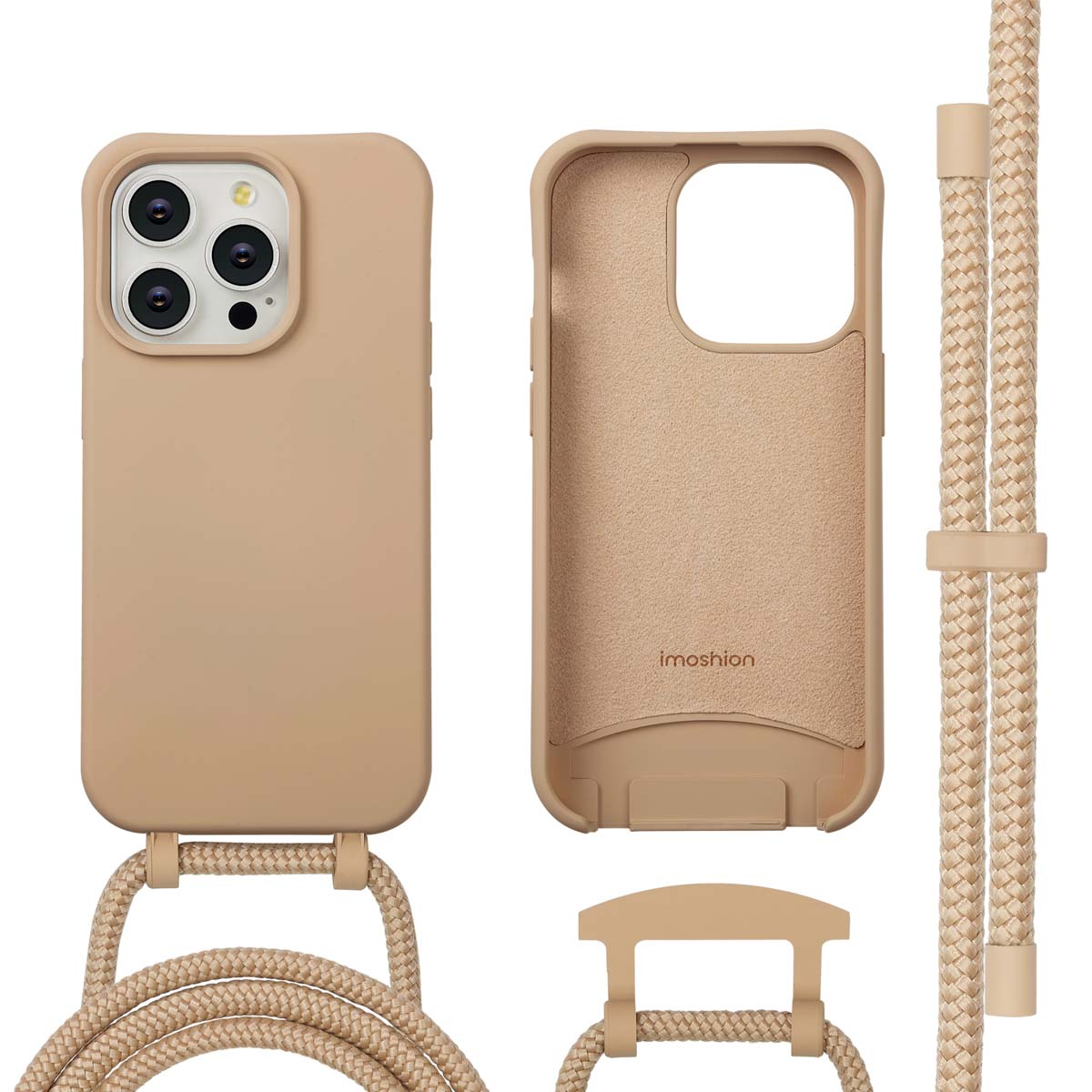 imoshion Color Backcover mit abnehmbarem Handykette und MagSafe für das Apple iPhone 14 Pro - Nude