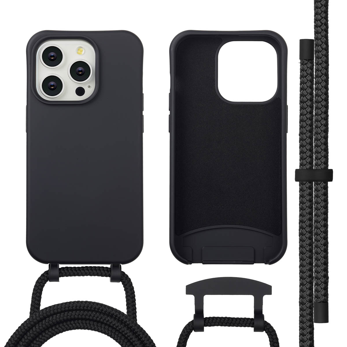imoshion Color Backcover mit abnehmbarem Handykette und MagSafe für das Apple iPhone 14 Pro - Schwarz