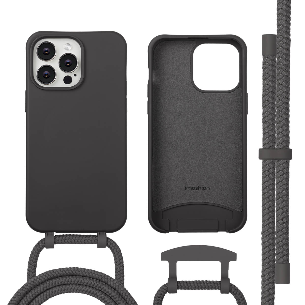 imoshion Color Backcover mit abnehmbarem Handykette und MagSafe für das Apple iPhone 14 Pro Max - Black Coffee