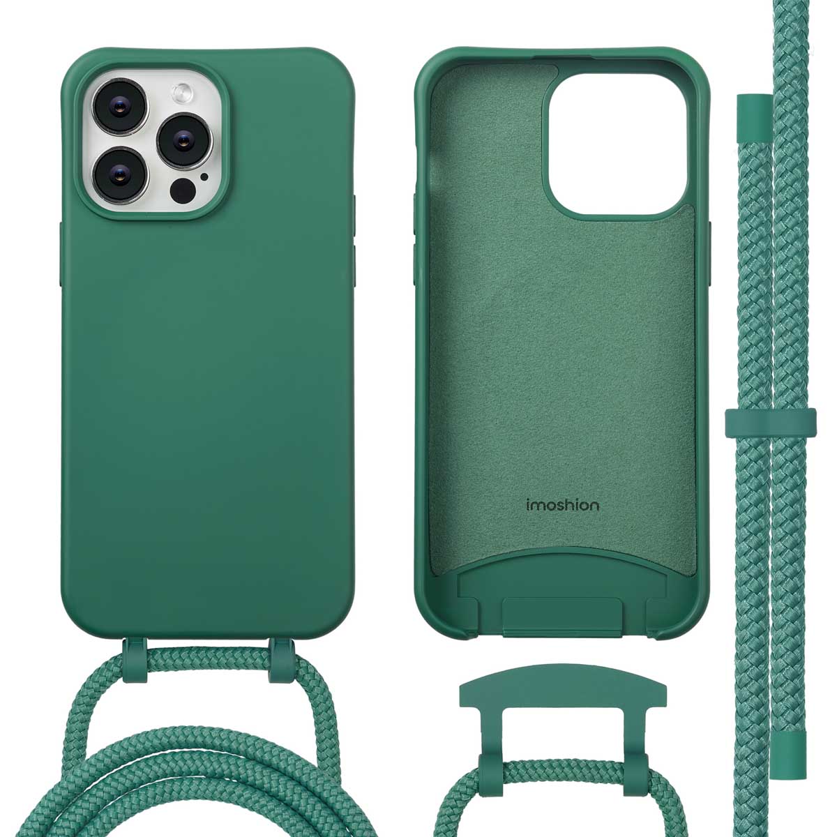 imoshion Color Backcover mit abnehmbarem Handykette und MagSafe für das Apple iPhone 14 Pro Max - Dunkelgrün