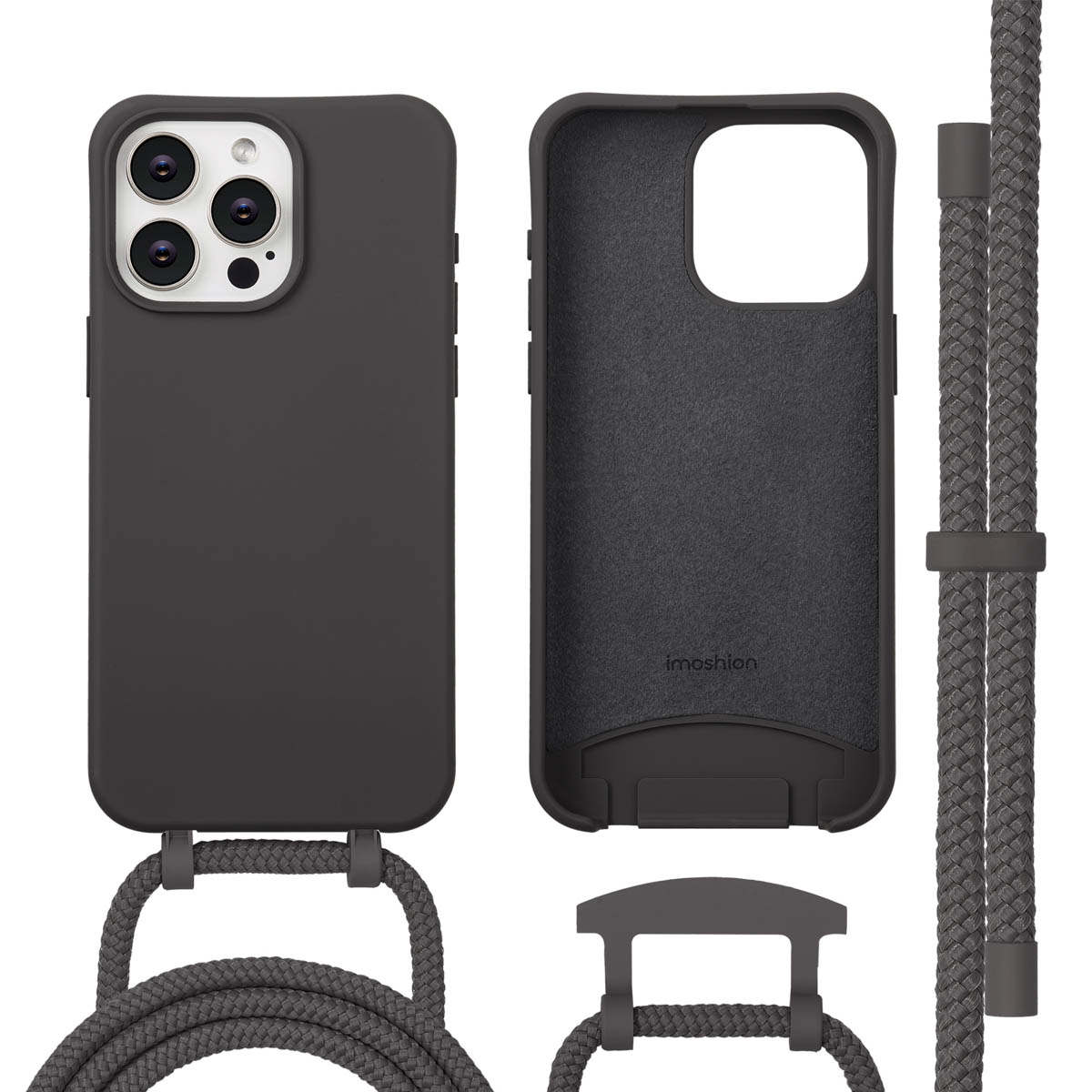 imoshion Color Backcover mit abnehmbarem Handykette und MagSafe für das Apple iPhone 15 Pro Max - Black Coffee