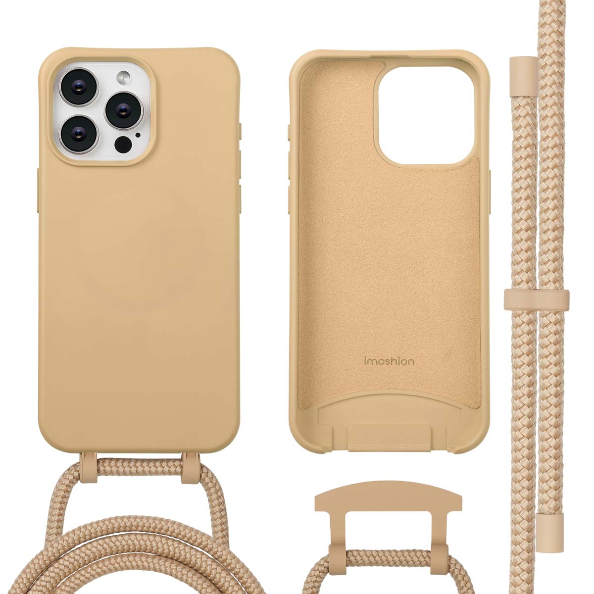 imoshion Color Backcover mit abnehmbarem Handykette und MagSafe für das Apple iPhone 15 Pro Max - Nude