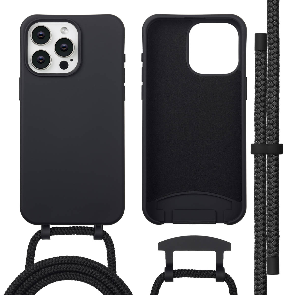 imoshion Color Backcover mit abnehmbarem Handykette und MagSafe für das Apple iPhone 15 Pro Max - Schwarz