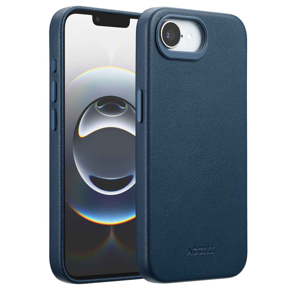 Accezz MagSafe Leather Backcover für das Apple iPhone 17e / 16e - Nightfall Blue