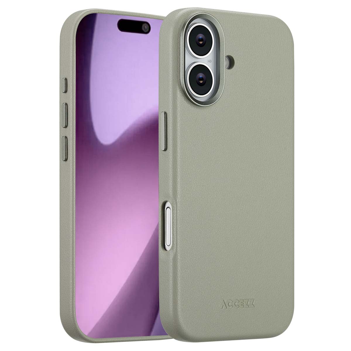 Accezz MagSafe Leather Backcover für das Apple iPhone 17 - Light Grey