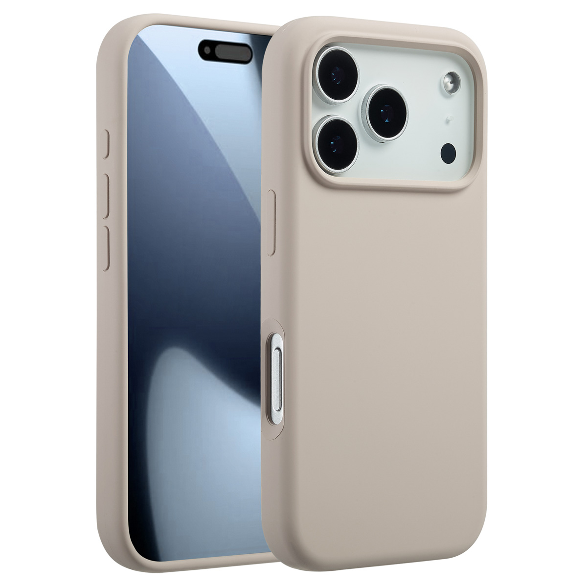 Accezz Liquid Silikoncase mit MagSafe für das Apple iPhone 17 Pro - Stone