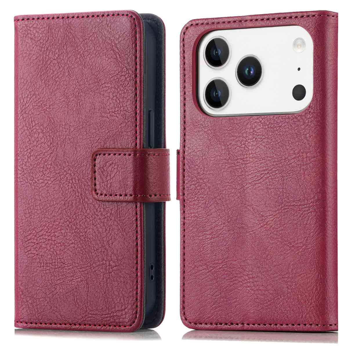 imoshion Luxuriöse Klapphülle für das Apple iPhone 17 Pro - Bordeaux