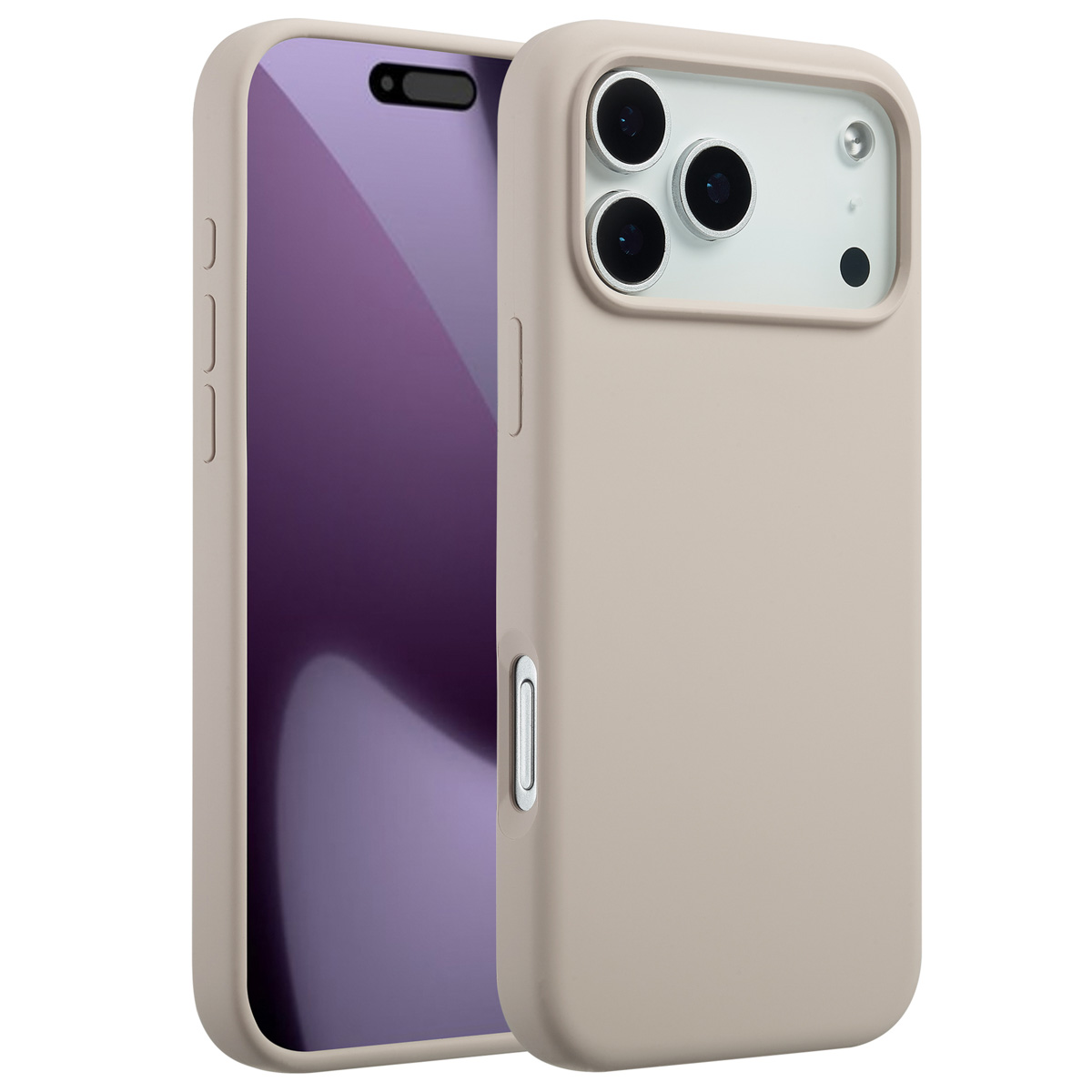 Accezz Liquid Silikoncase mit MagSafe für das Apple iPhone 17 Pro Max - Stone