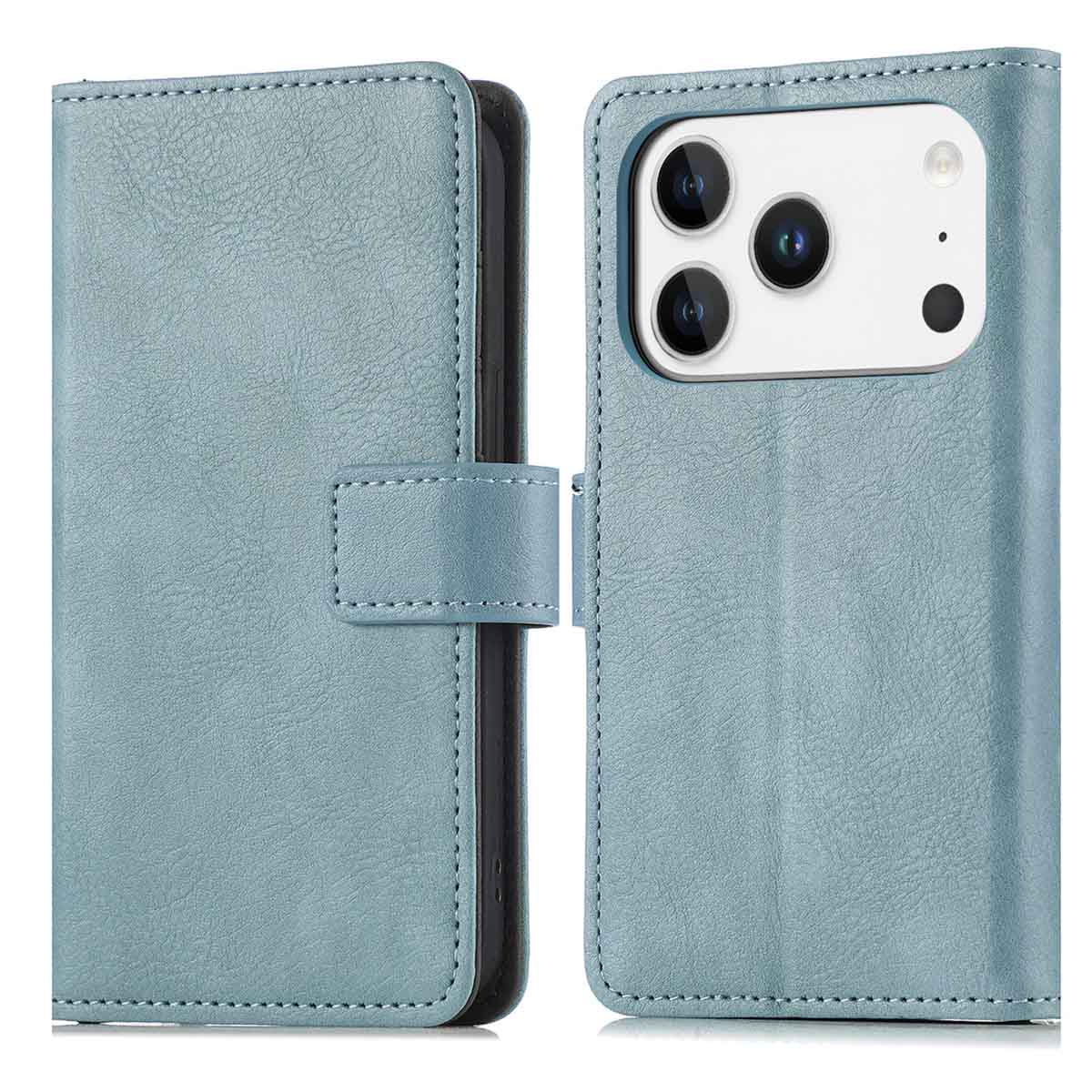 imoshion Luxuriöse Klapphülle für das Apple iPhone 17 Pro Max - Hellblau
