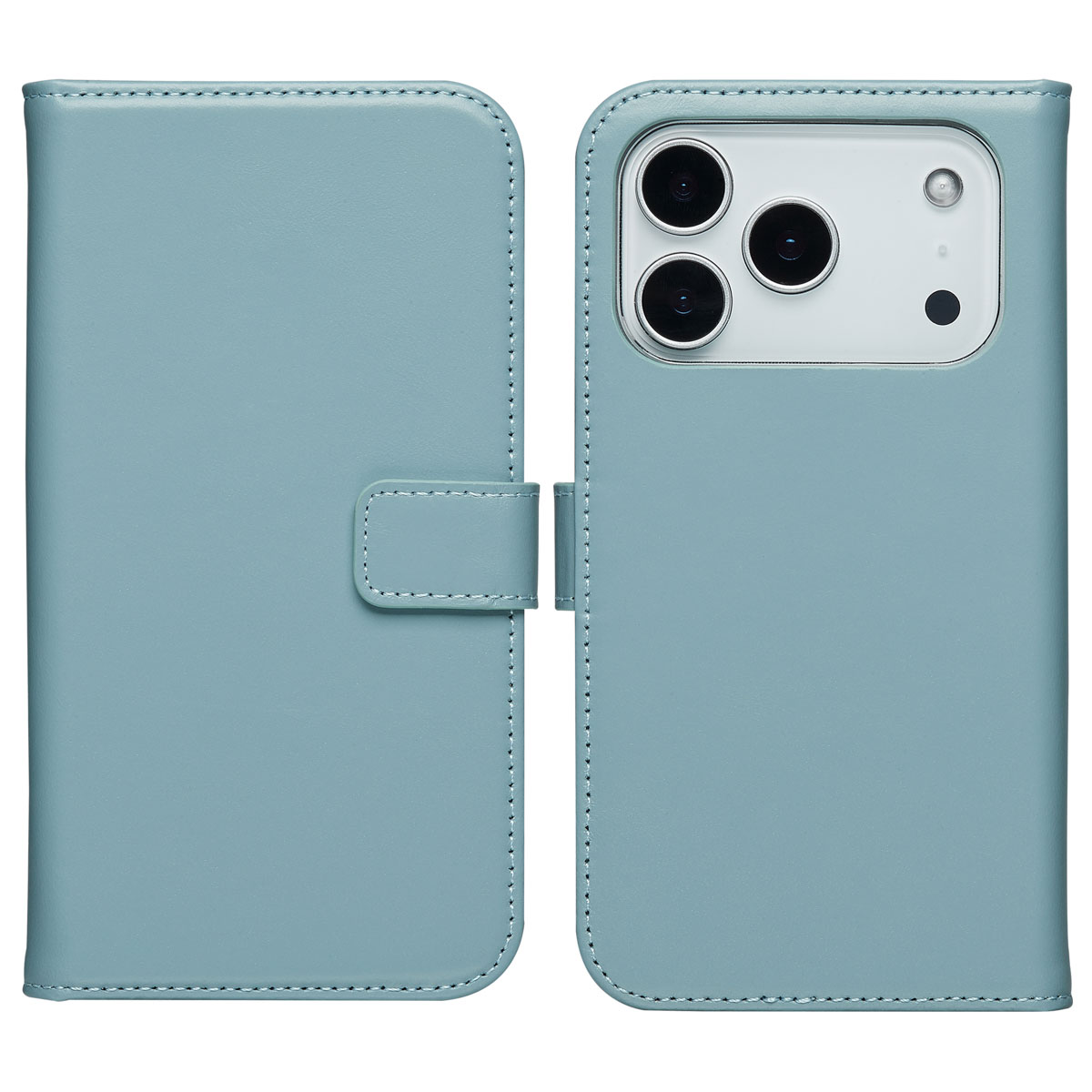 Selencia Echtleder Klapphülle für das Apple iPhone 17 Pro Max - Air Blue