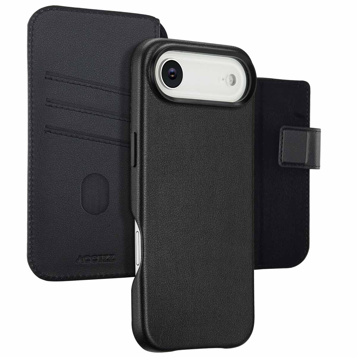 Accezz 2-in-1 Klapphülle aus Leder mit MagSafe für das Apple iPhone Air - Onyx Black