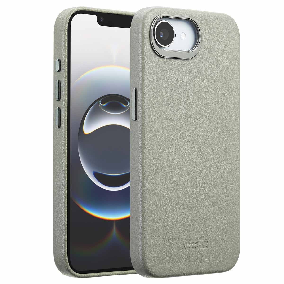 Accezz MagSafe Leather Backcover für das Apple iPhone 17e / 16e - Light Grey