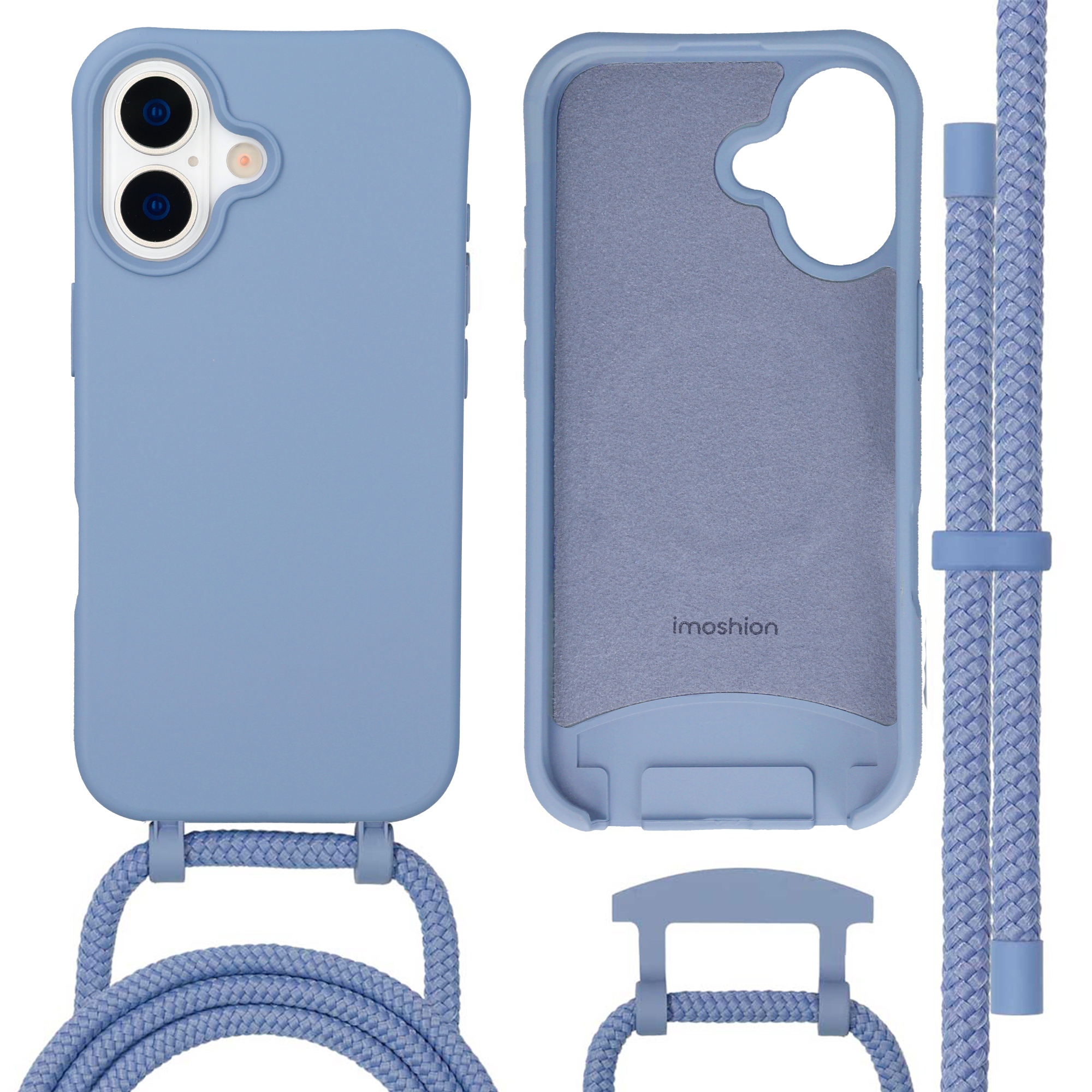 imoshion Color Backcover mit abnehmbarem Handykette und MagSafe für das Apple iPhone 17 - Ash Blue