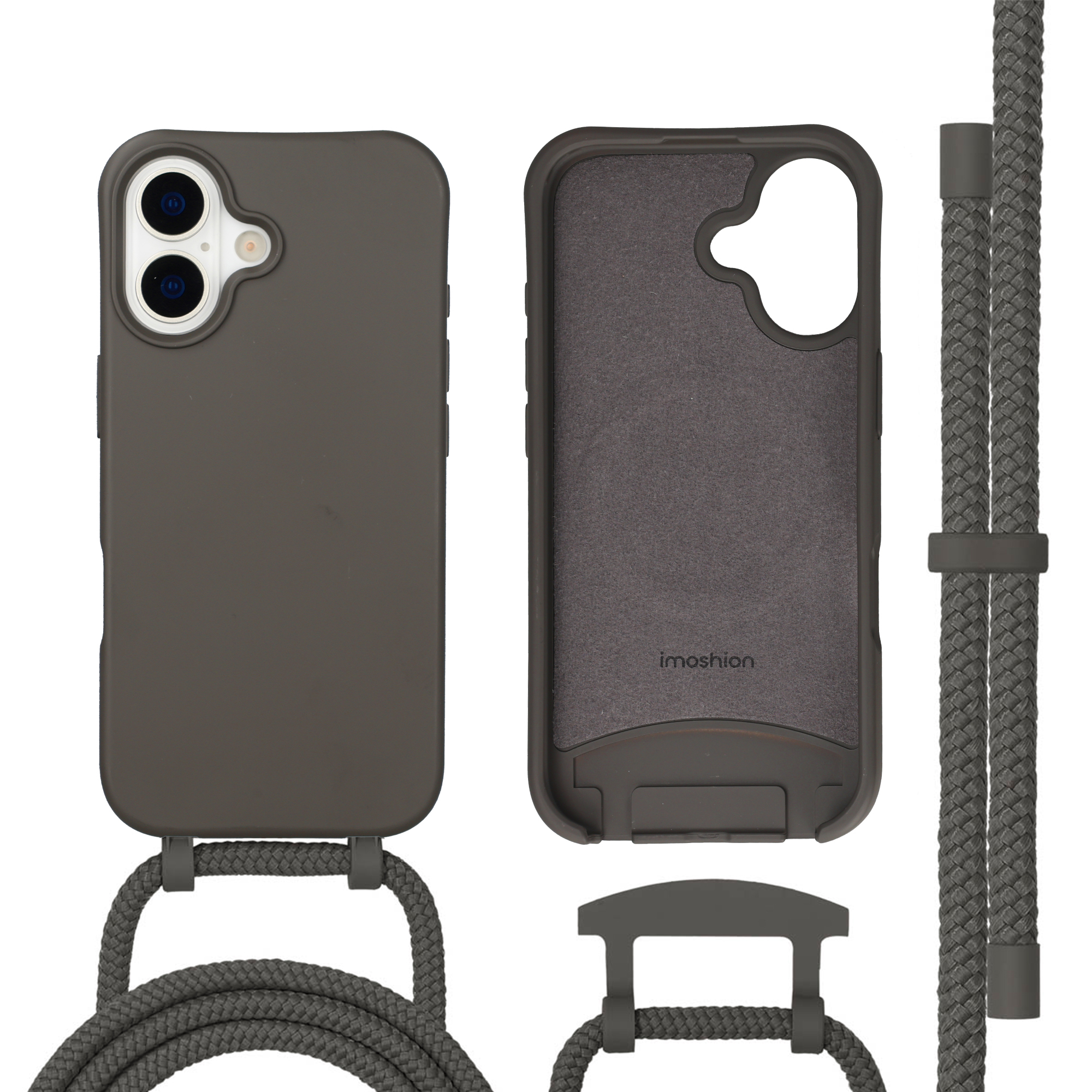 imoshion Color Backcover mit abnehmbarem Handykette und MagSafe für das Apple iPhone 17 - Black Coffee