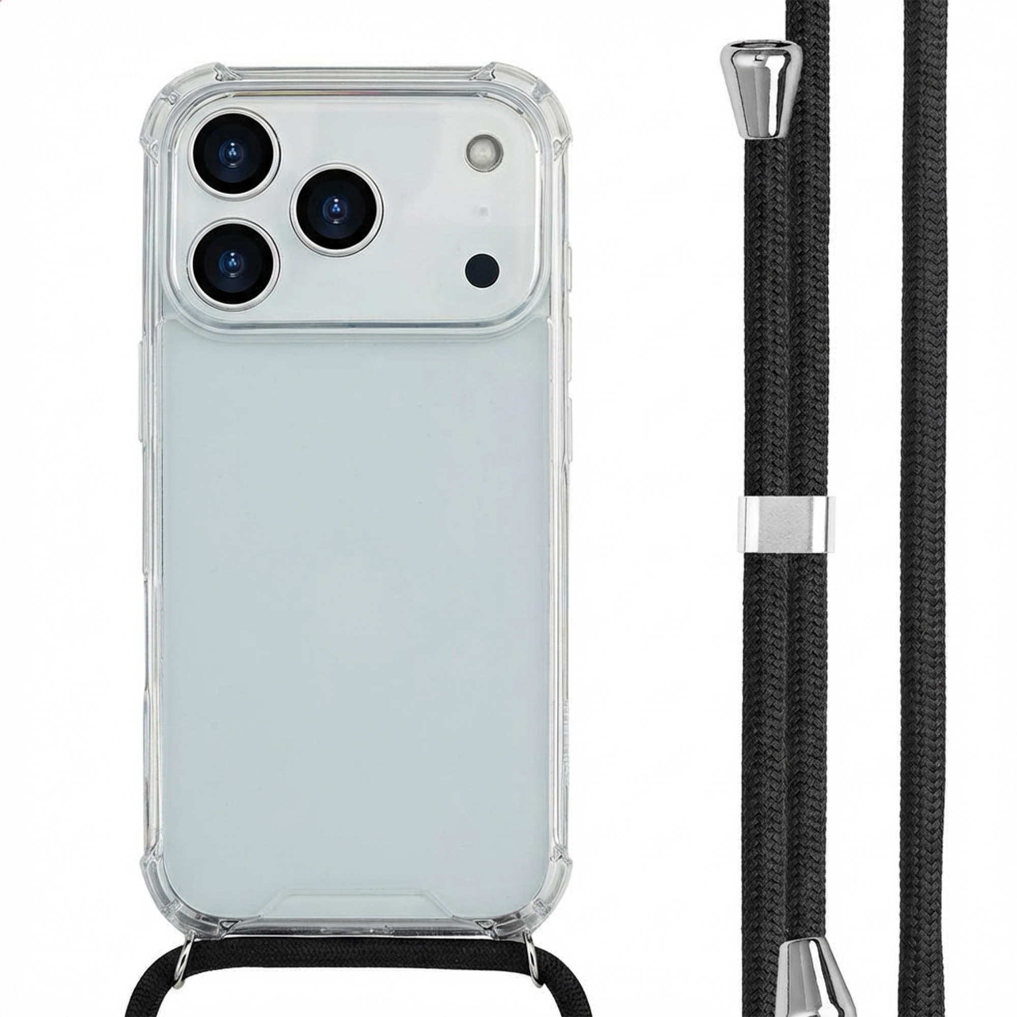imoshion Transparentes Backcover mit Band für das Apple iPhone 17 Pro - Schwarz