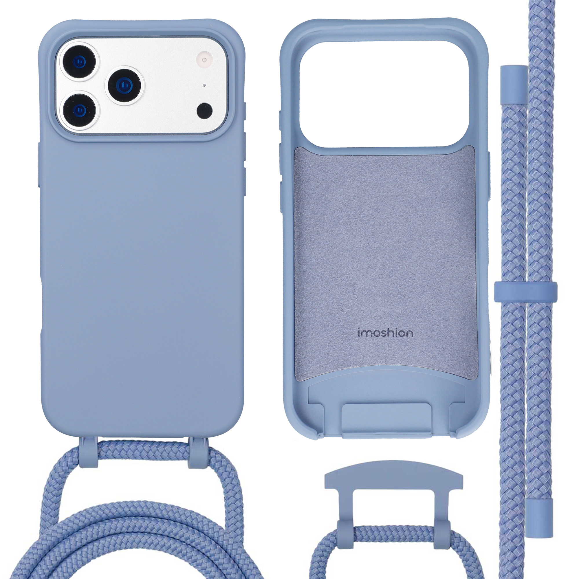 imoshion Color Backcover mit abnehmbarem Handykette und MagSafe für das Apple iPhone 17 Pro - Ash Blue