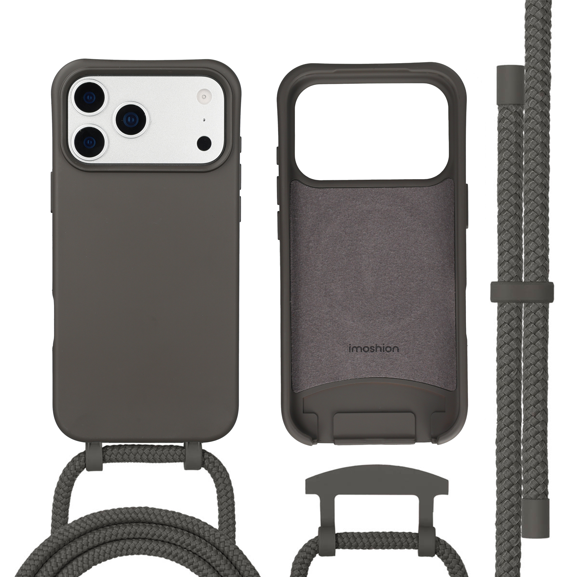 imoshion Color Backcover mit abnehmbarem Handykette und MagSafe für das Apple iPhone 17 Pro - Black Coffee