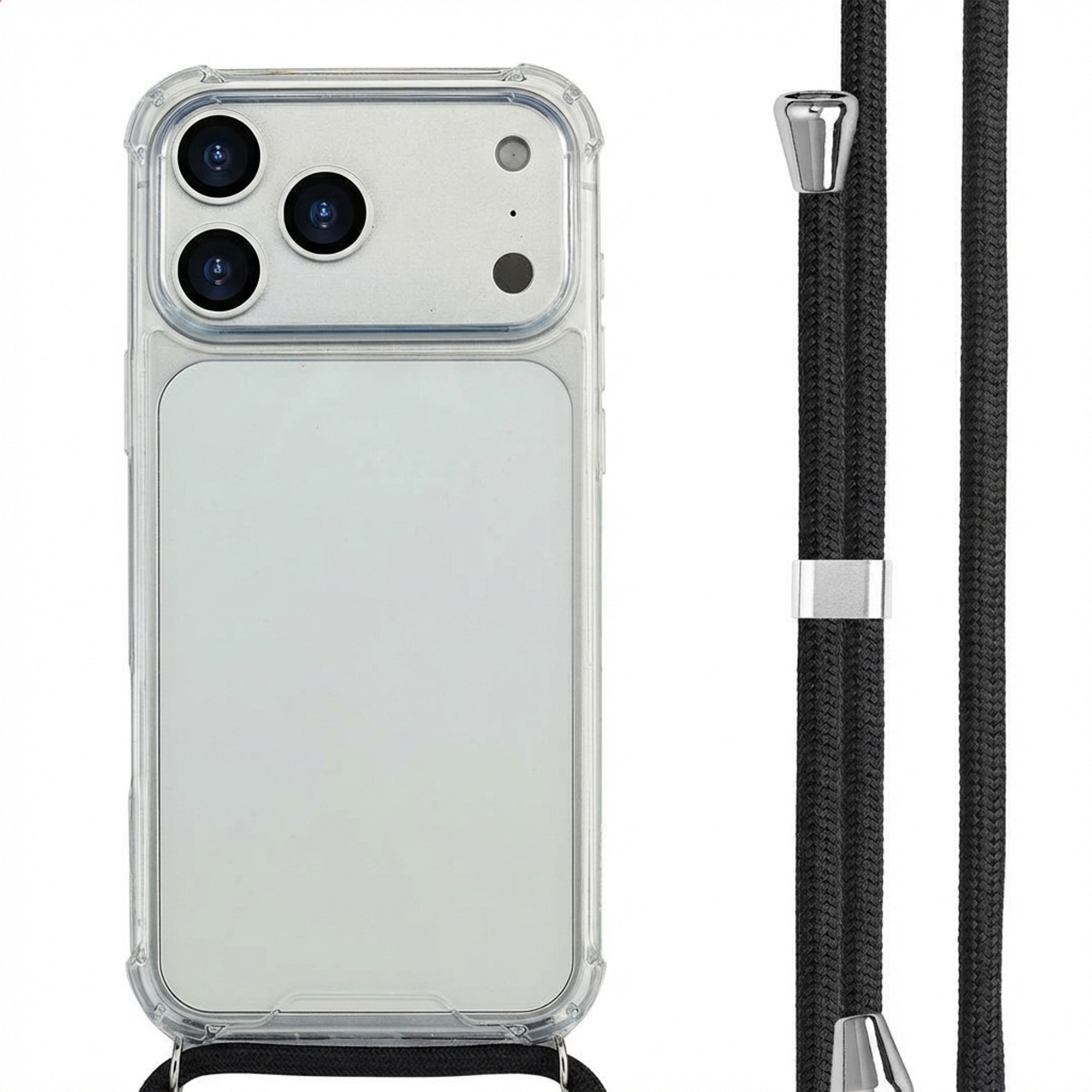 imoshion Transparentes Backcover mit Band für das Apple iPhone 17 Pro Max - Schwarz