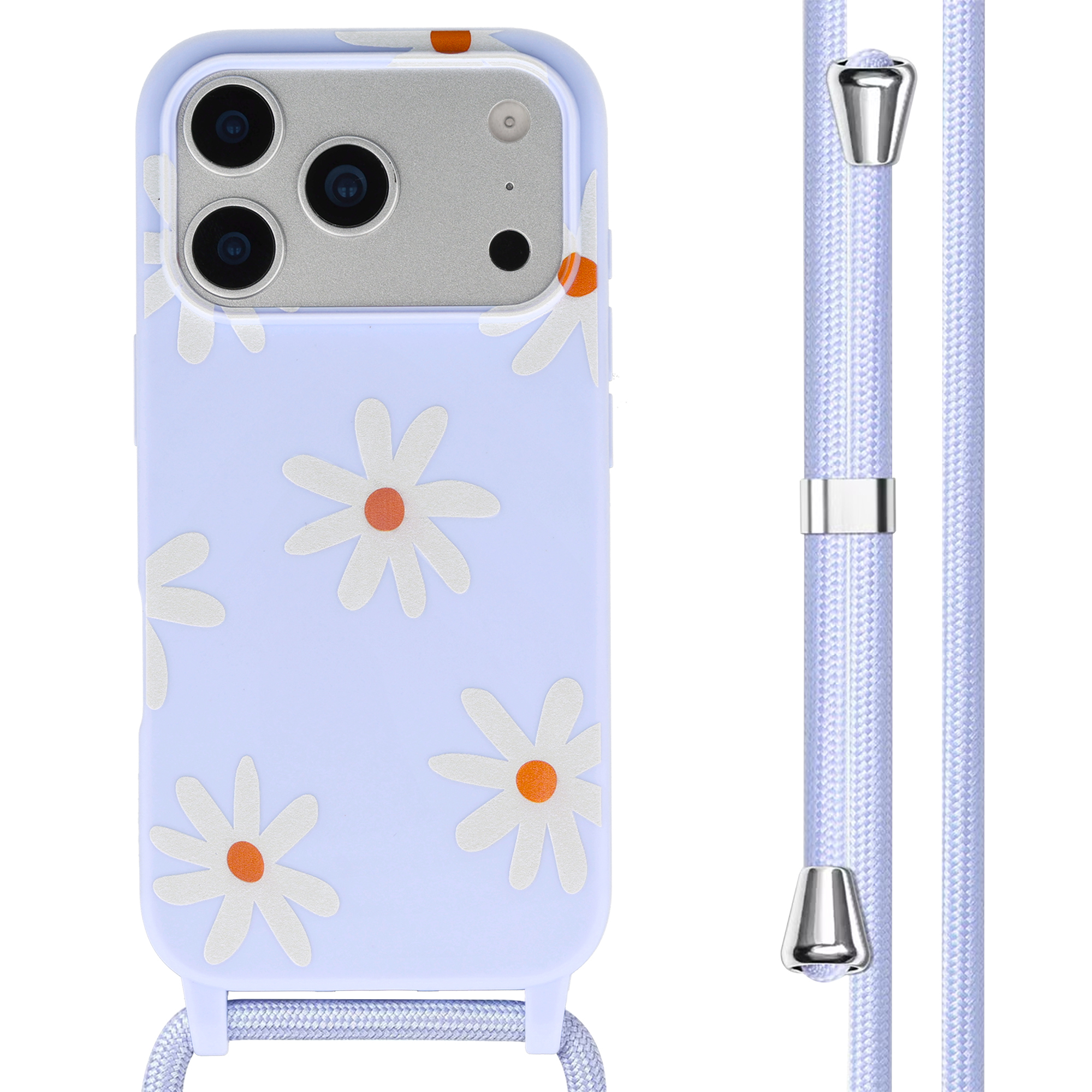 imoshion SilikonHülle design mit Band für das Apple iPhone 17 Pro Max - Lila Flower Distance