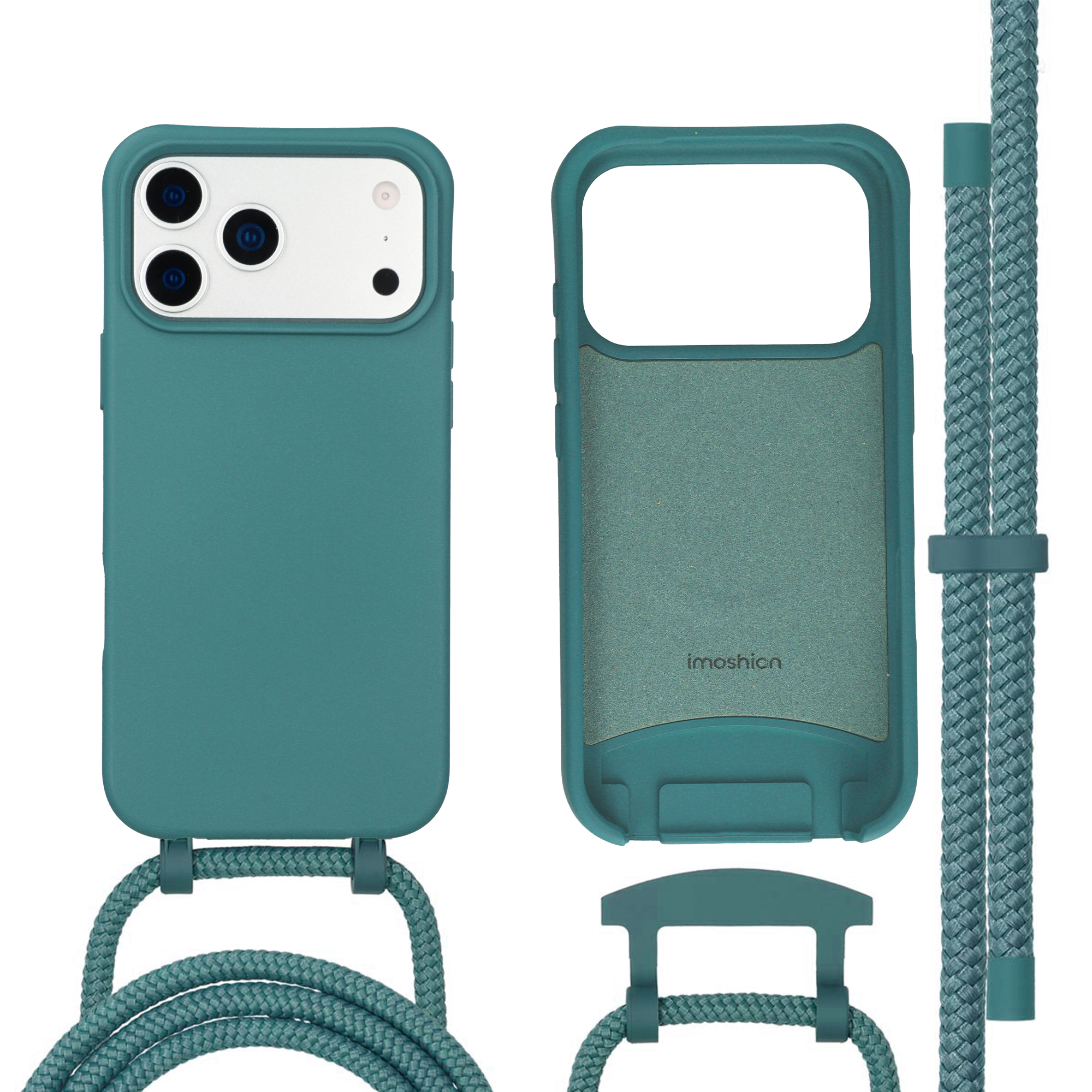 imoshion Color Backcover mit abnehmbarem Handykette und MagSafe für das Apple iPhone 17 Pro Max - Dunkelgrün