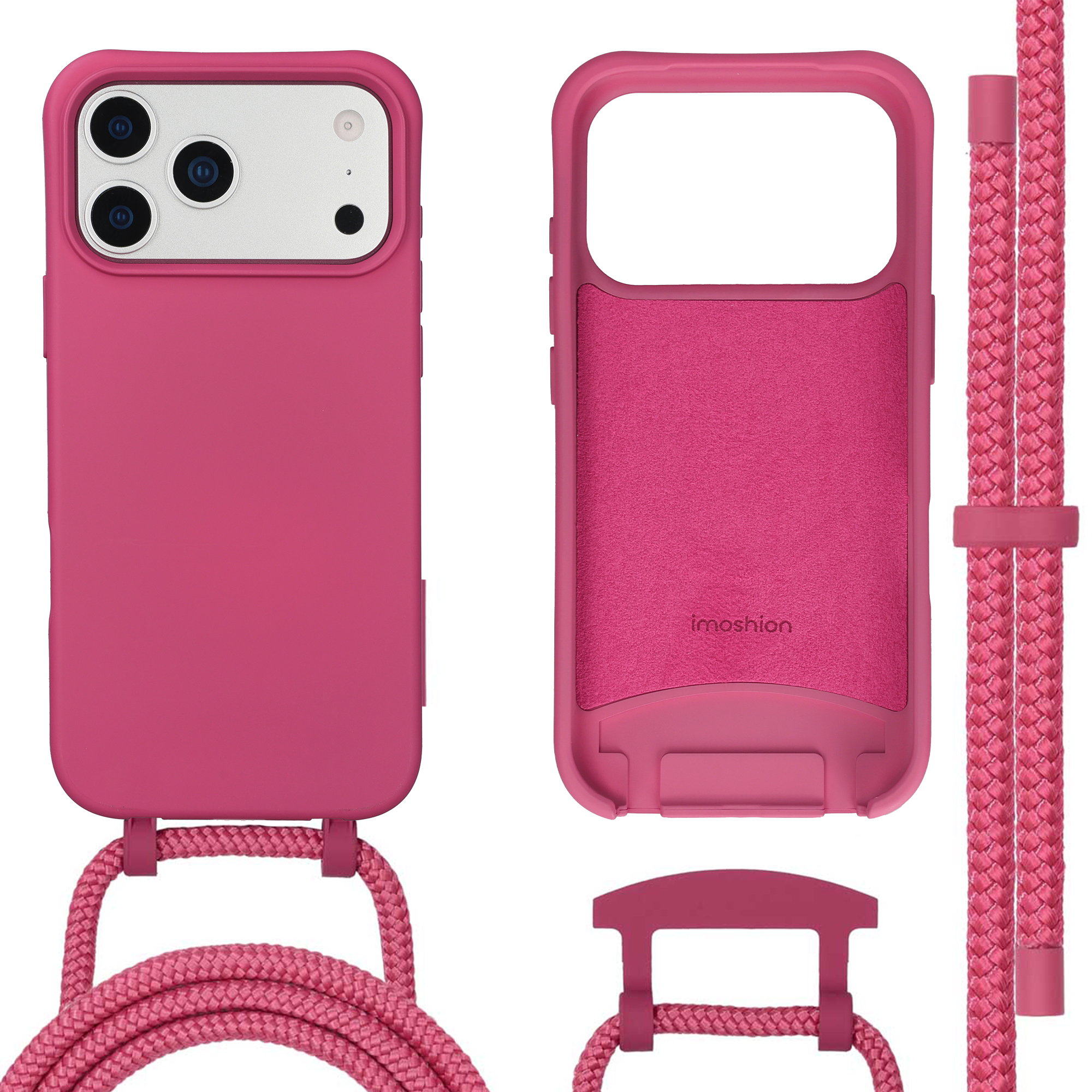 imoshion Color Backcover mit abnehmbarem Handykette und MagSafe für das Apple iPhone 17 Pro Max - Raspberry