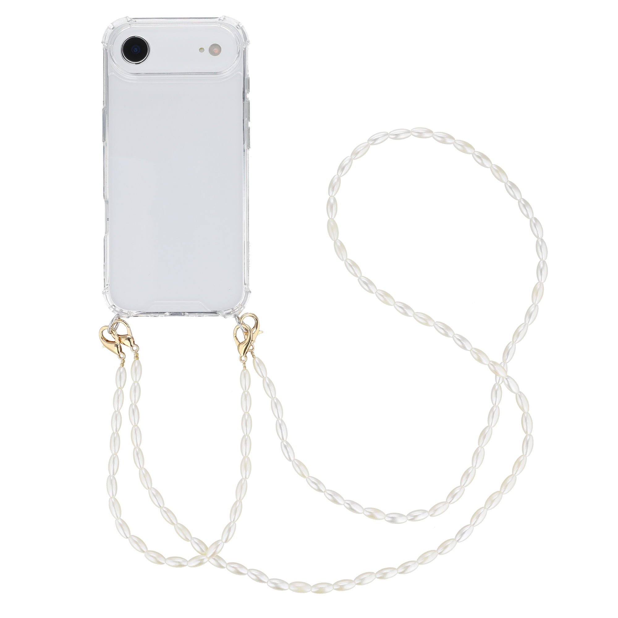 imoshion Handykette mit Perlen + Handgelenkschlaufe für das Apple iPhone Air - Transparent