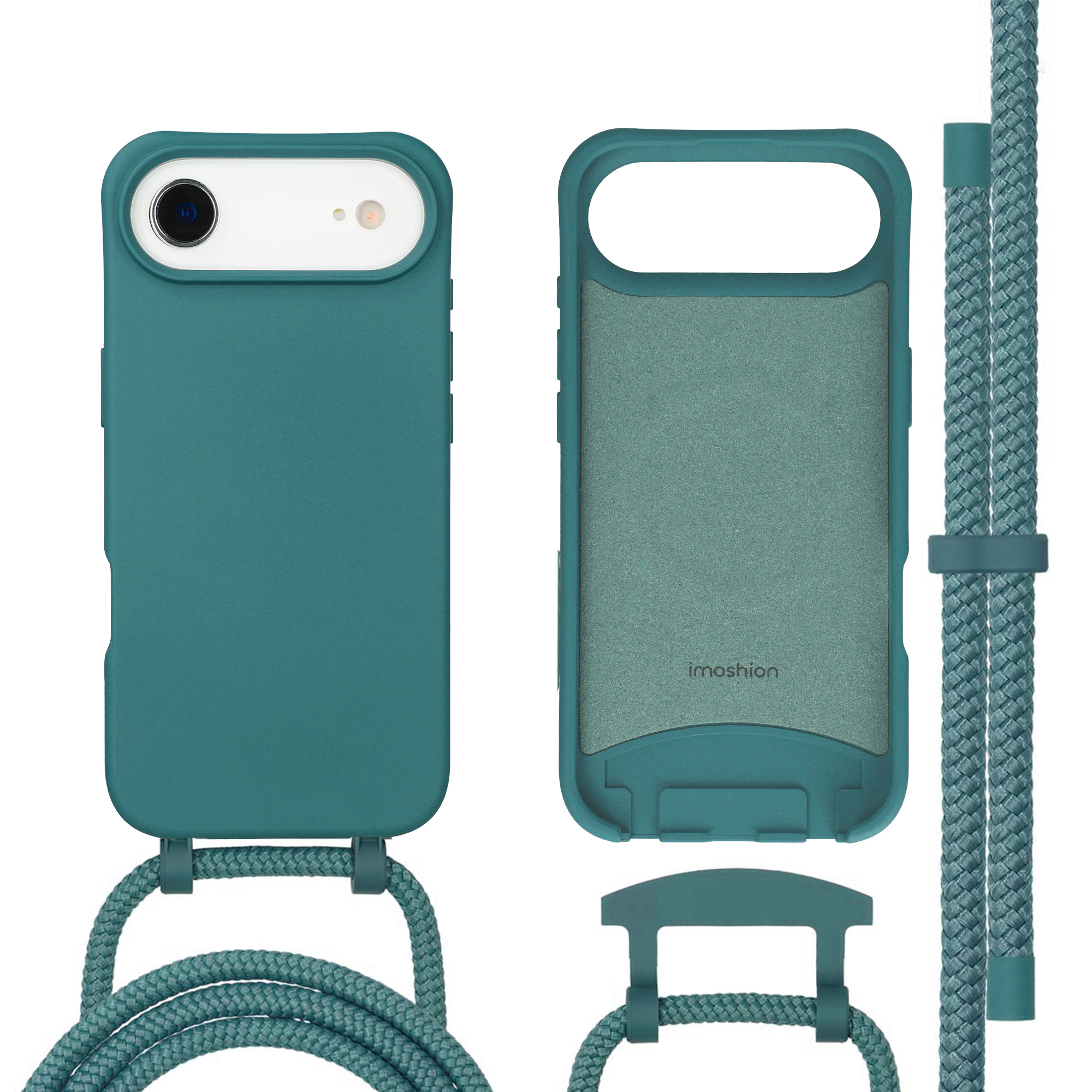 imoshion Color Backcover mit abnehmbarem Handykette und MagSafe für das Apple iPhone Air - Dunkelgrün