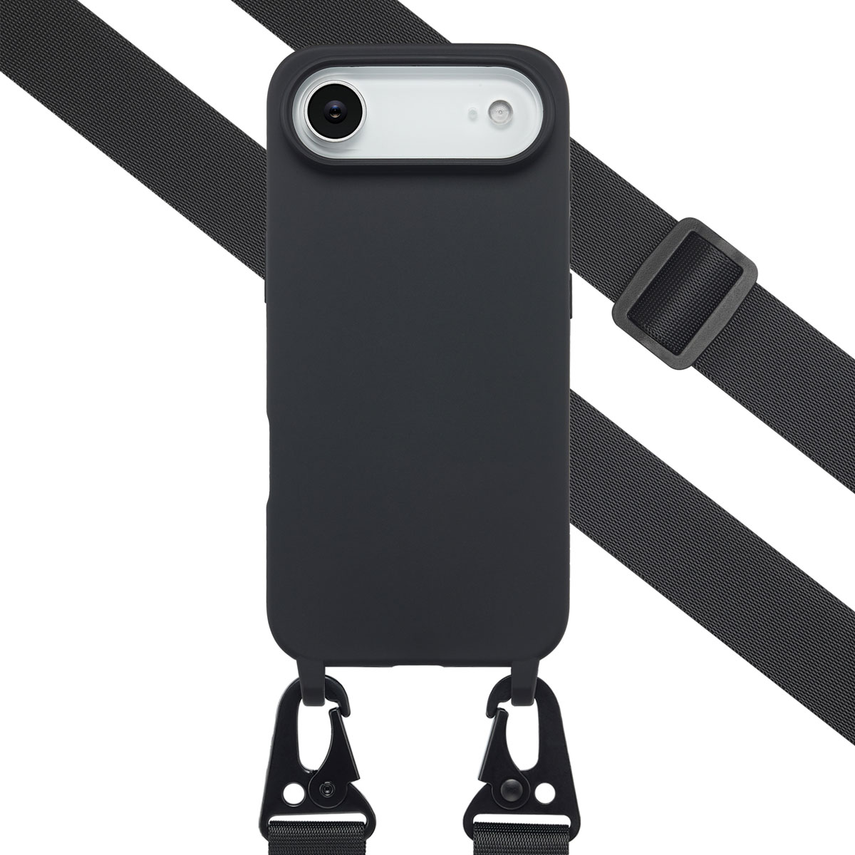 Selencia SilikonHülle mit abnehmbarem Band für das Apple iPhone Air - Schwarz