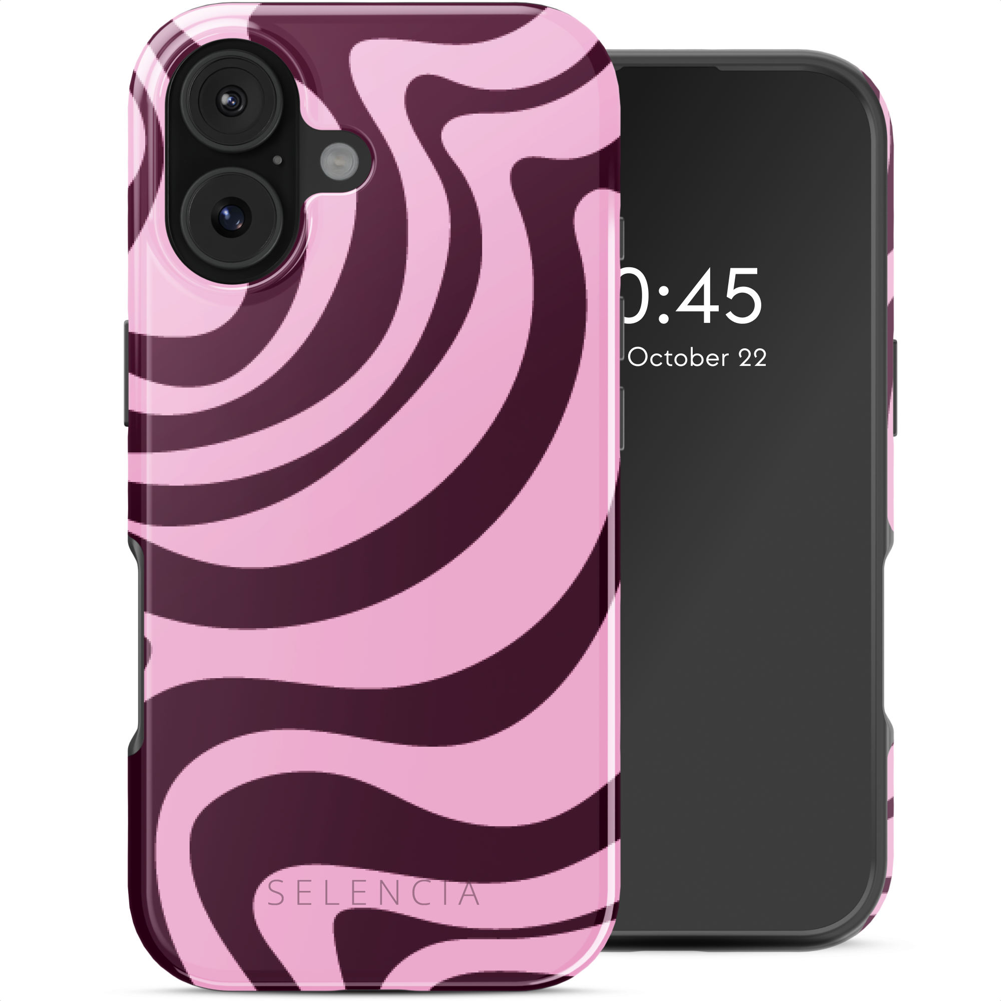 Selencia Vivid Rückabdeckung mit MagSafe für das Apple iPhone 17 - Wavy Swirl Pink Plum