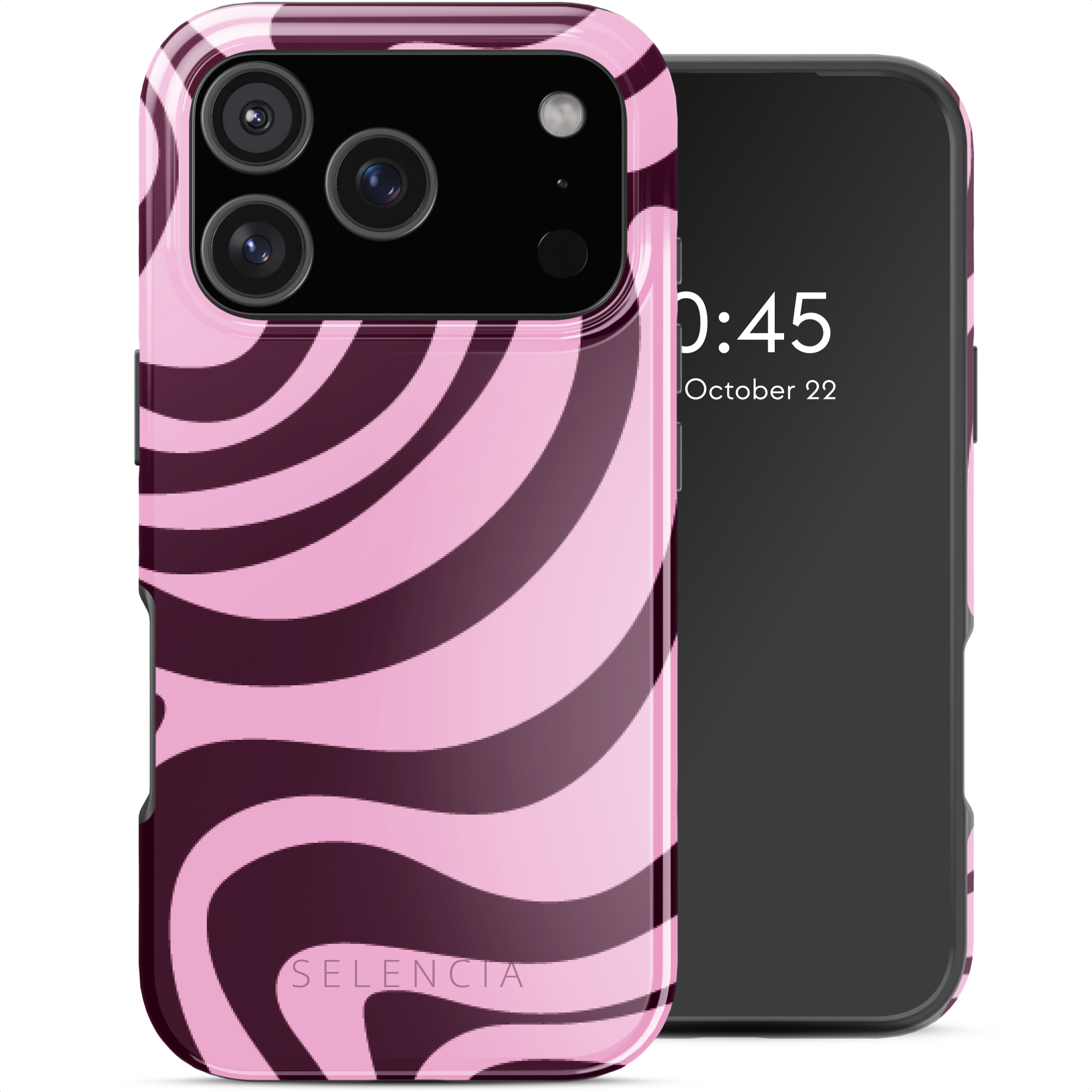 Selencia Vivid Rückabdeckung mit MagSafe für das Apple iPhone 17 Pro - Wavy Swirl Pink Plum