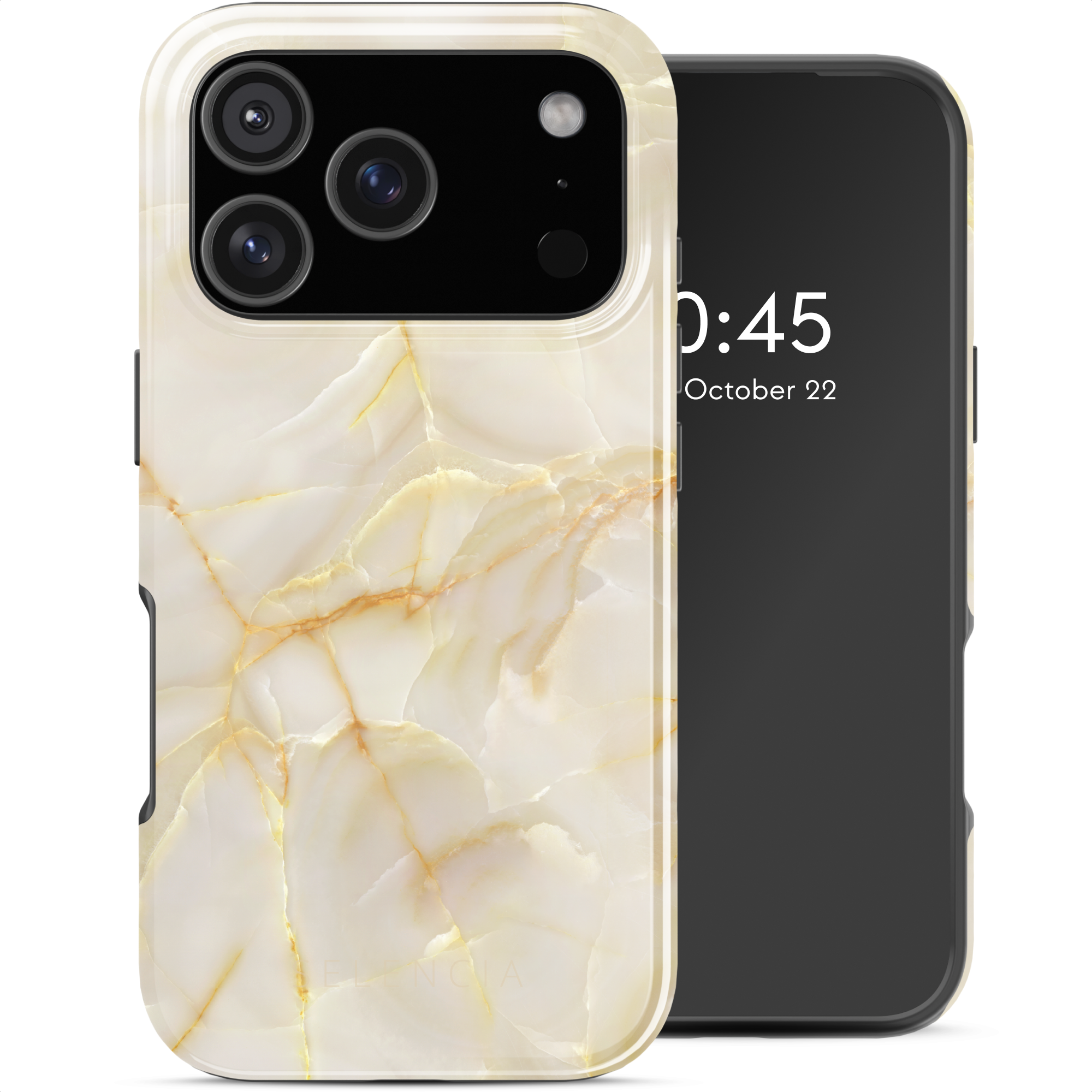 Selencia Vivid Rückabdeckung mit MagSafe für das Apple iPhone 17 Pro - Golden Beige Marble