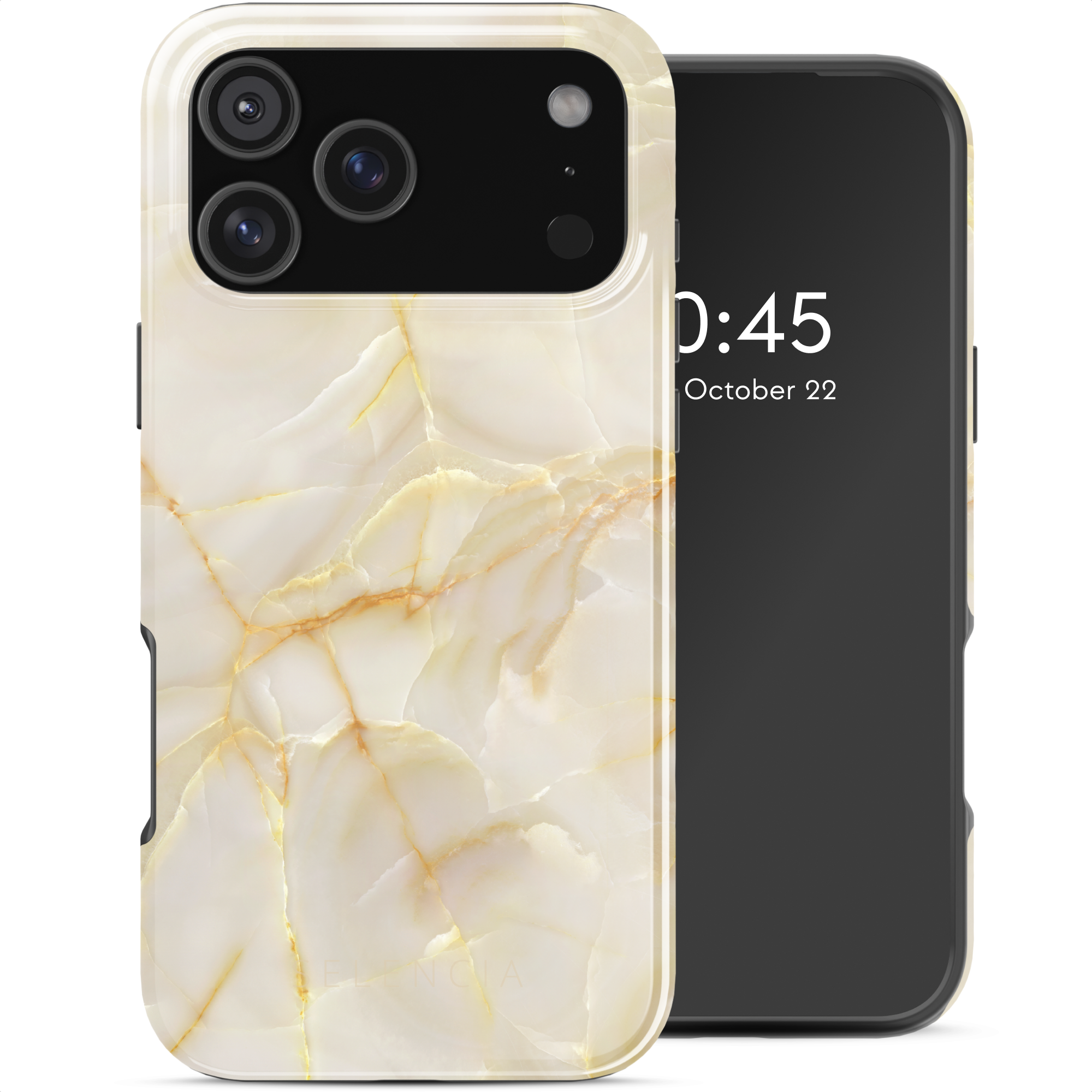 Selencia Vivid Rückabdeckung mit MagSafe für das Apple iPhone 17 Pro Max - Golden Beige Marble