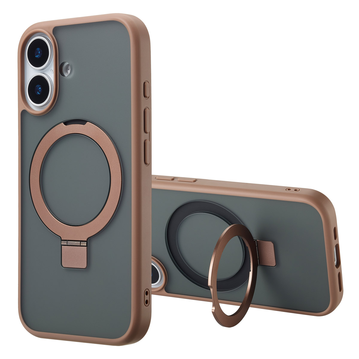 Accezz Ring Stand Backcover mit MagSafe für das Apple iPhone 17 - Braun