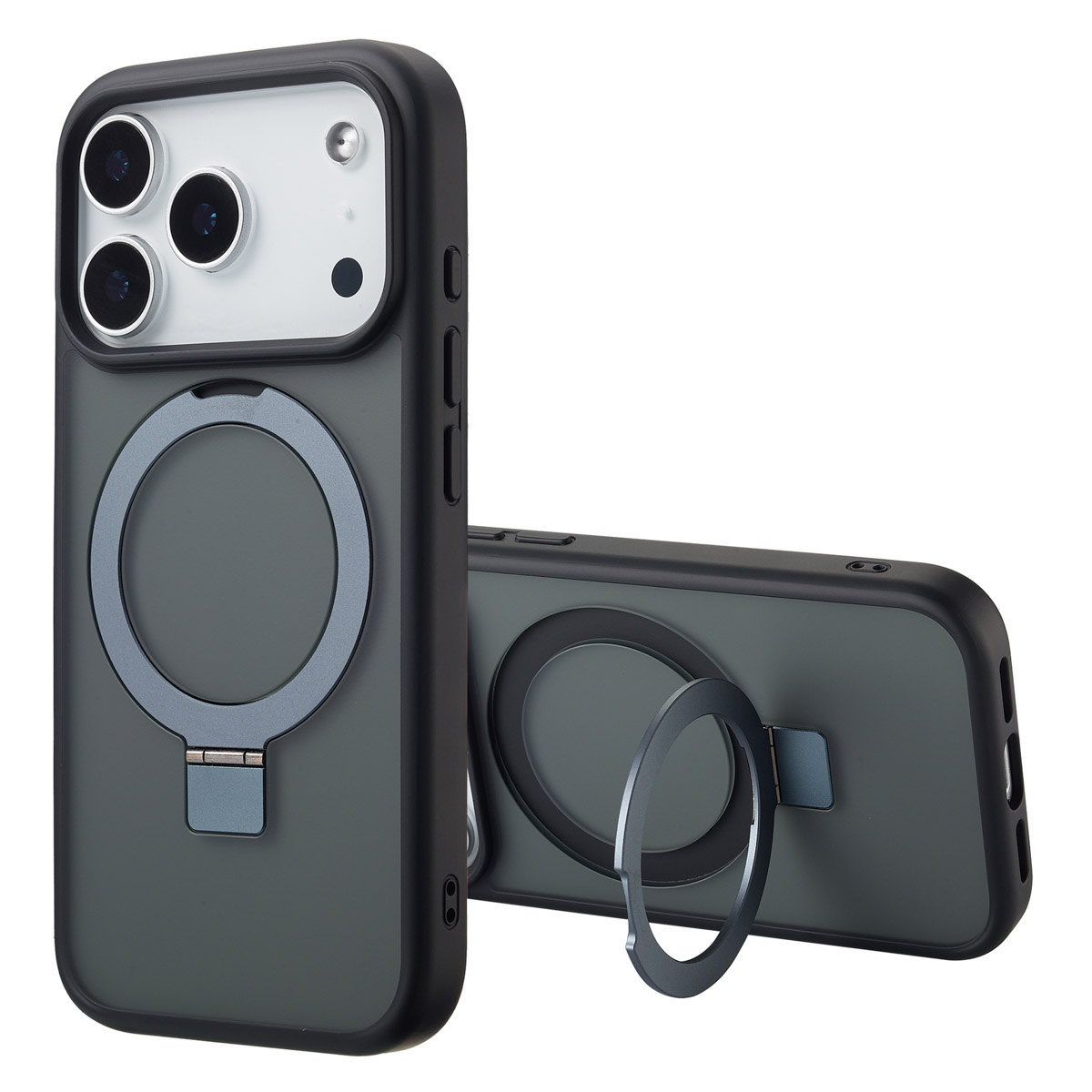 Accezz Ring Stand Backcover mit MagSafe für das Apple iPhone 17 Pro - Schwarz