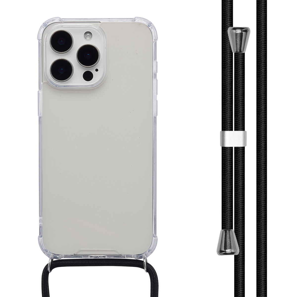imoshion Transparentes Backcover mit Band für das Apple iPhone 15 Pro Max - Schwarz