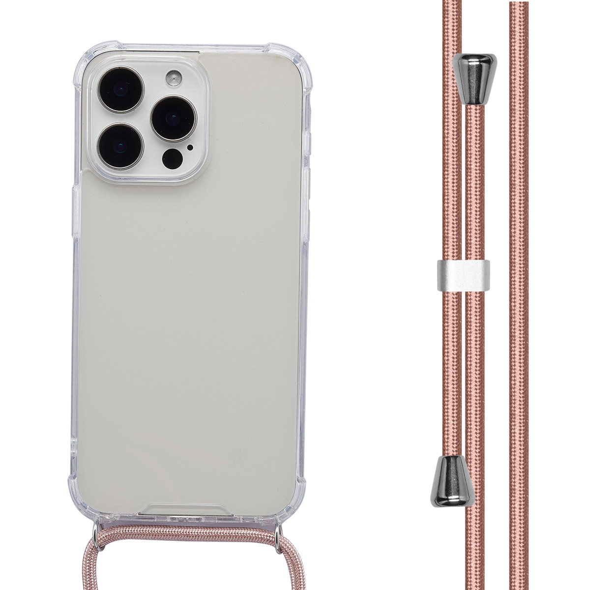 imoshion Transparentes Backcover mit Band für das Apple iPhone 15 Pro Max - Rosé gold