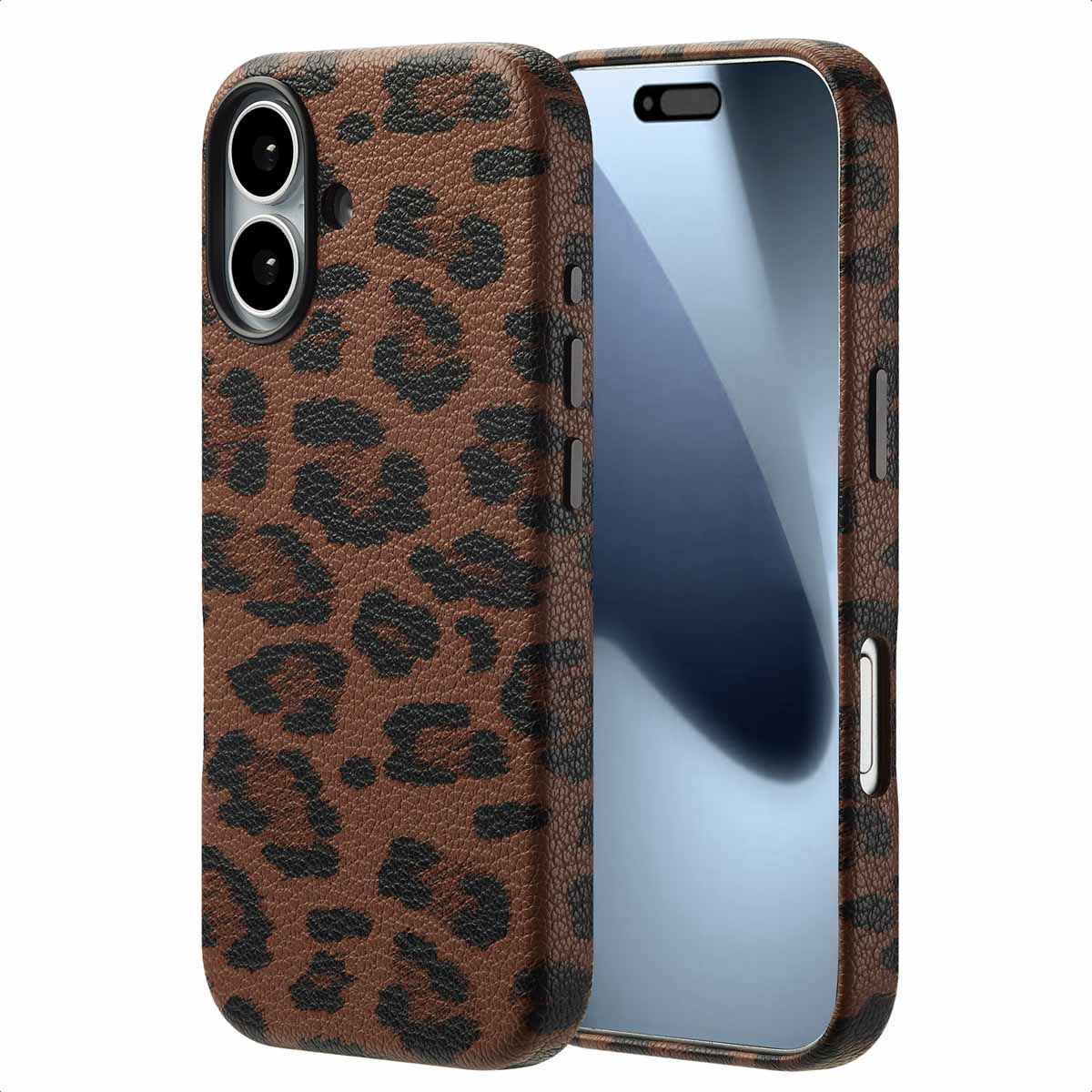 Selencia Sabi Backcover Leopardenmuster mit MagSafe für das Apple iPhone 17 - Mocha Brown