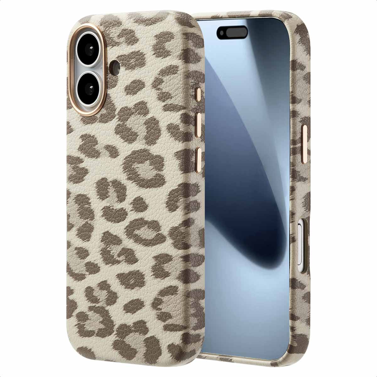 Selencia Sabi Backcover Leopardenmuster mit MagSafe für das Apple iPhone 17 - Soft Ivory