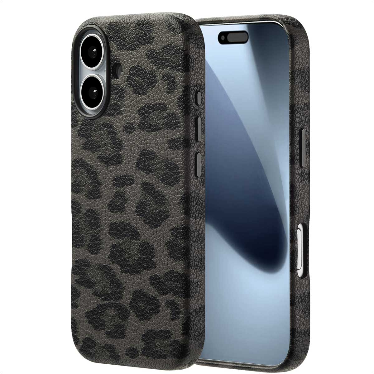 Selencia Sabi Backcover Leopardenmuster mit MagSafe für das Apple iPhone 17 - Midnight Black