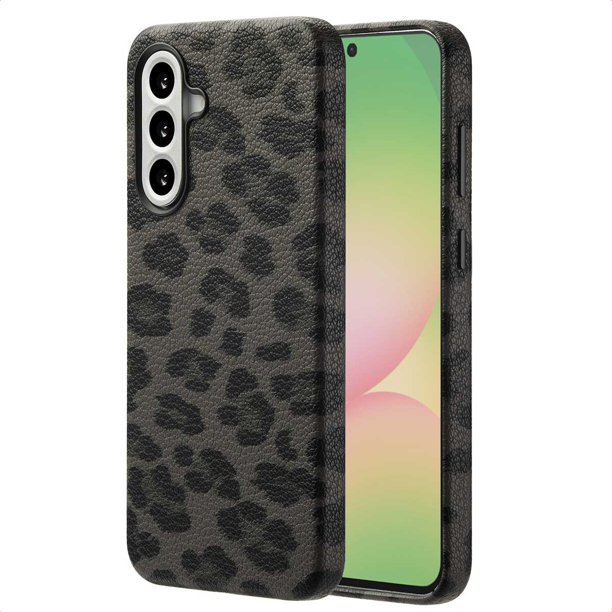 Selencia Sabi Backcover Leopardenmuster mit MagSafe für das Samsung Galaxy A56 - Midnight Black