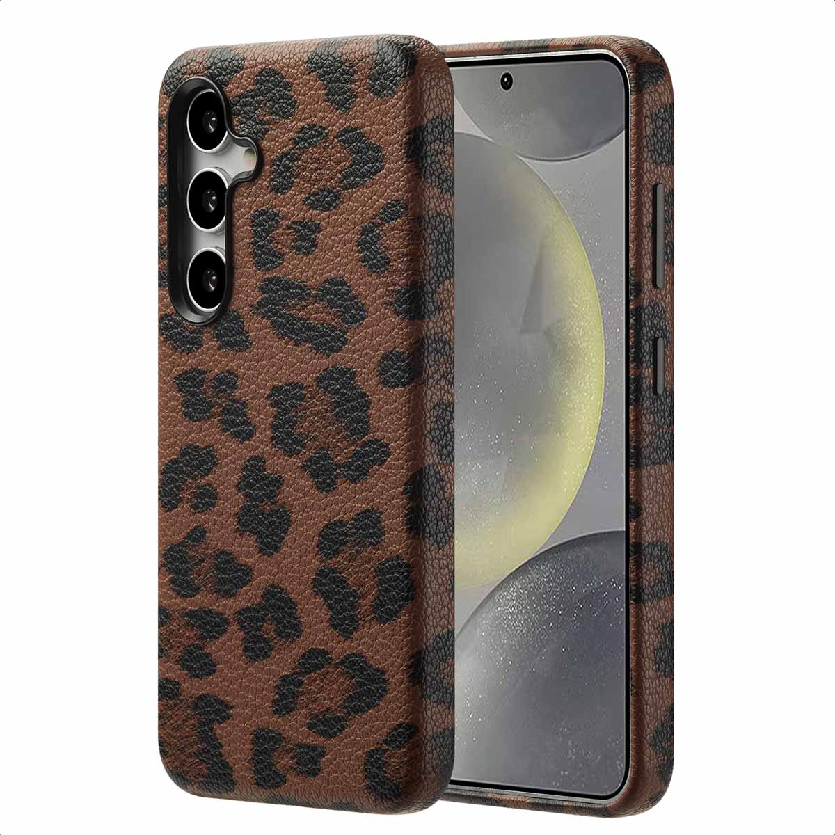 Selencia Sabi Backcover Leopardenmuster mit MagSafe für das Samsung Galaxy S24 - Mocha Brown