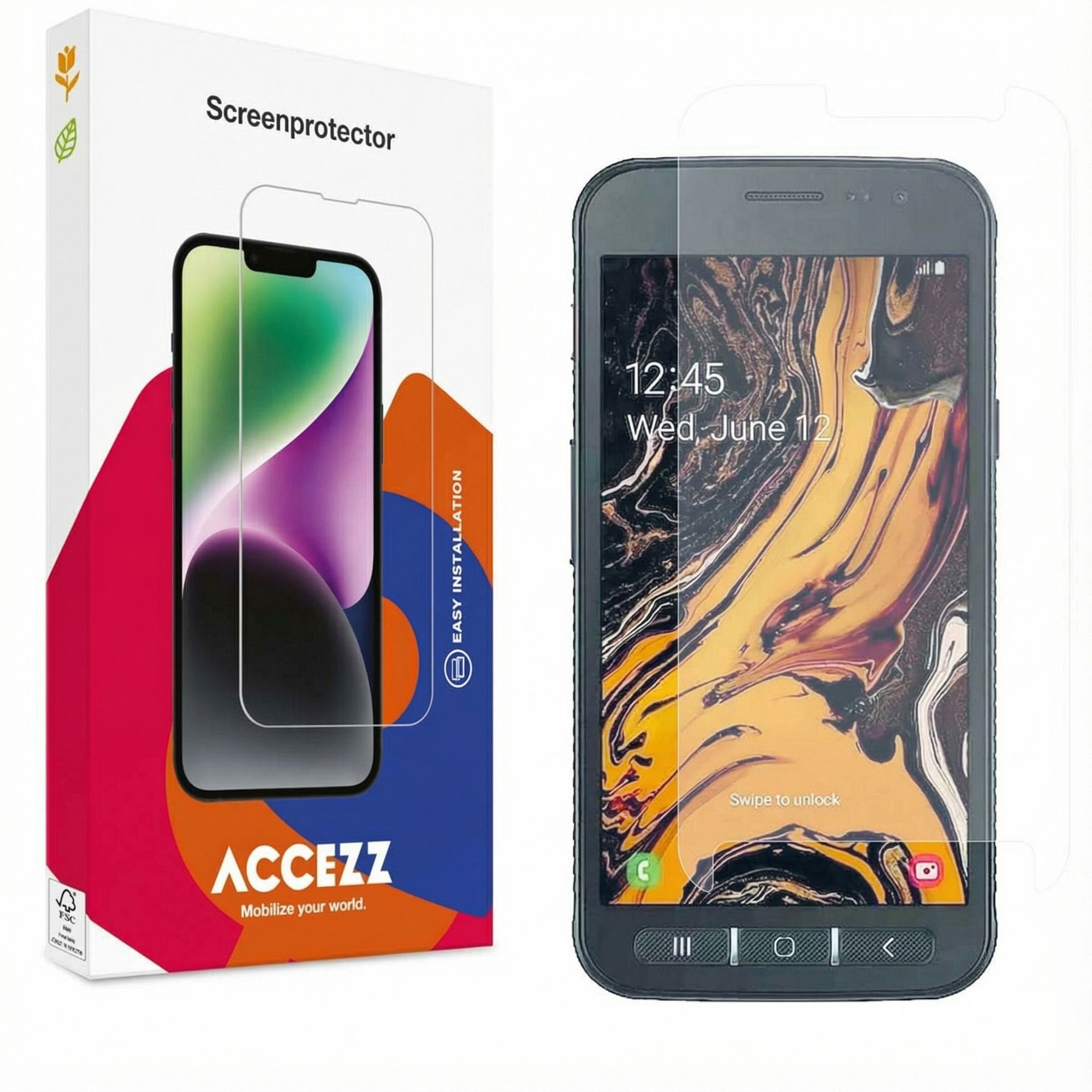 Accezz Screen Protector aus gehärtetem Glas für das Samsung Galaxy Xcover 4 / 4S
