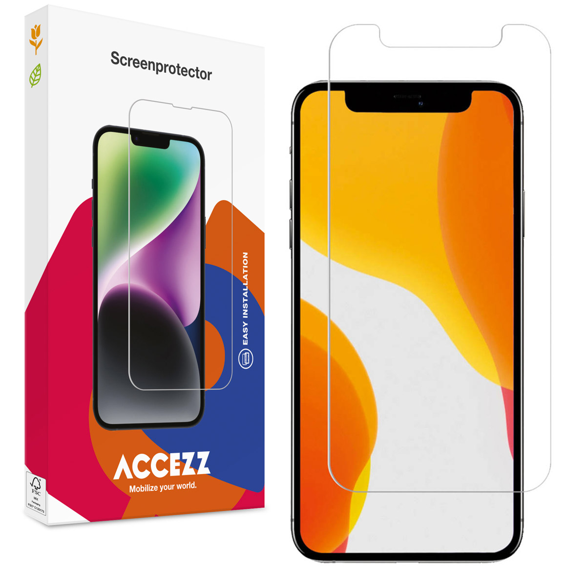 Accezz Screen Protector aus gehärtetem Glas für das Apple iPhone 12 Mini