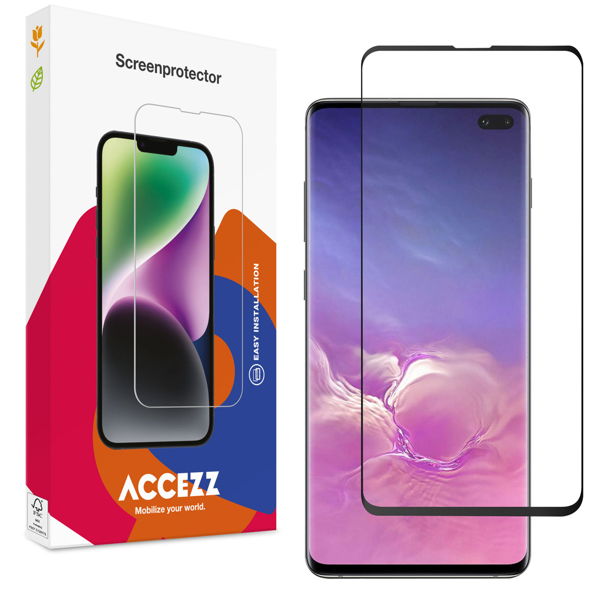 Accezz Full Cover Screen Protector aus gehärtetem Glas für das Samsung Galaxy S10 Plus